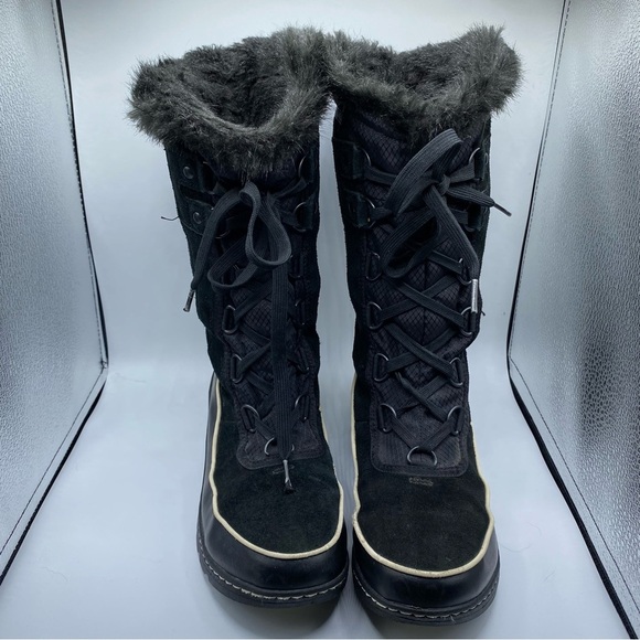 Sorel Tivoli III High Waterproof Suede Snow Boots Women Size 7 Faux Fur Classic - Picture 7 of 9